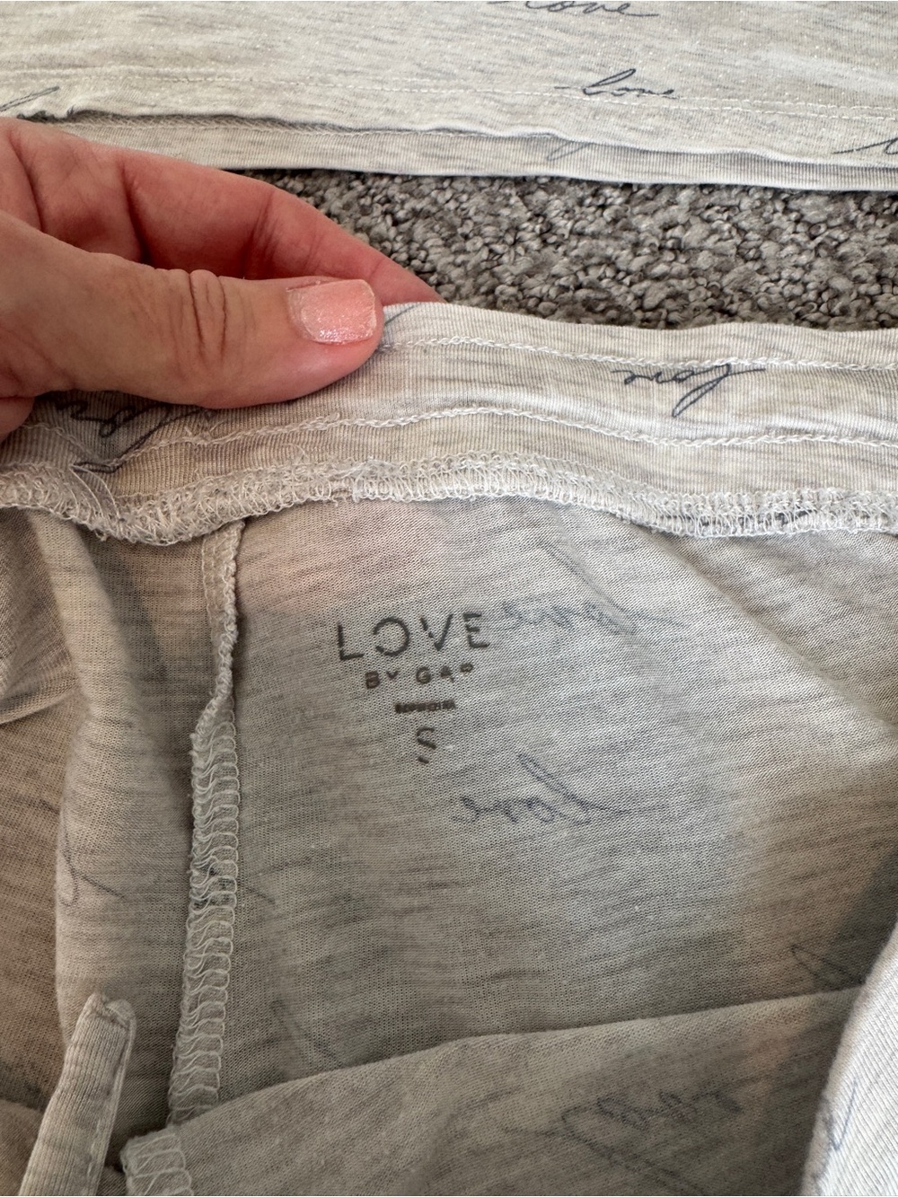 LOVE by Gap Light Gray Sleep Tank & Shorts Set Size Small - Picture 6 of 13
